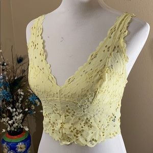 Yellow lace bralette